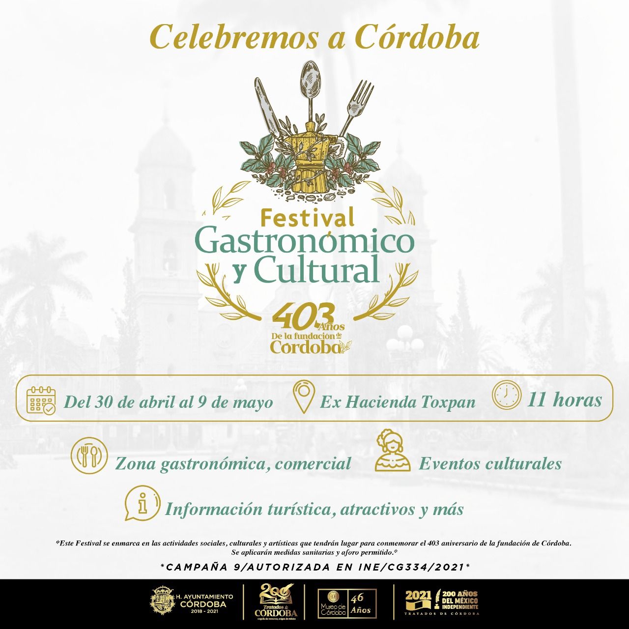 Festejan 403 aniversario de la fundación de Córdoba con Festival Gastronómico - Cultural