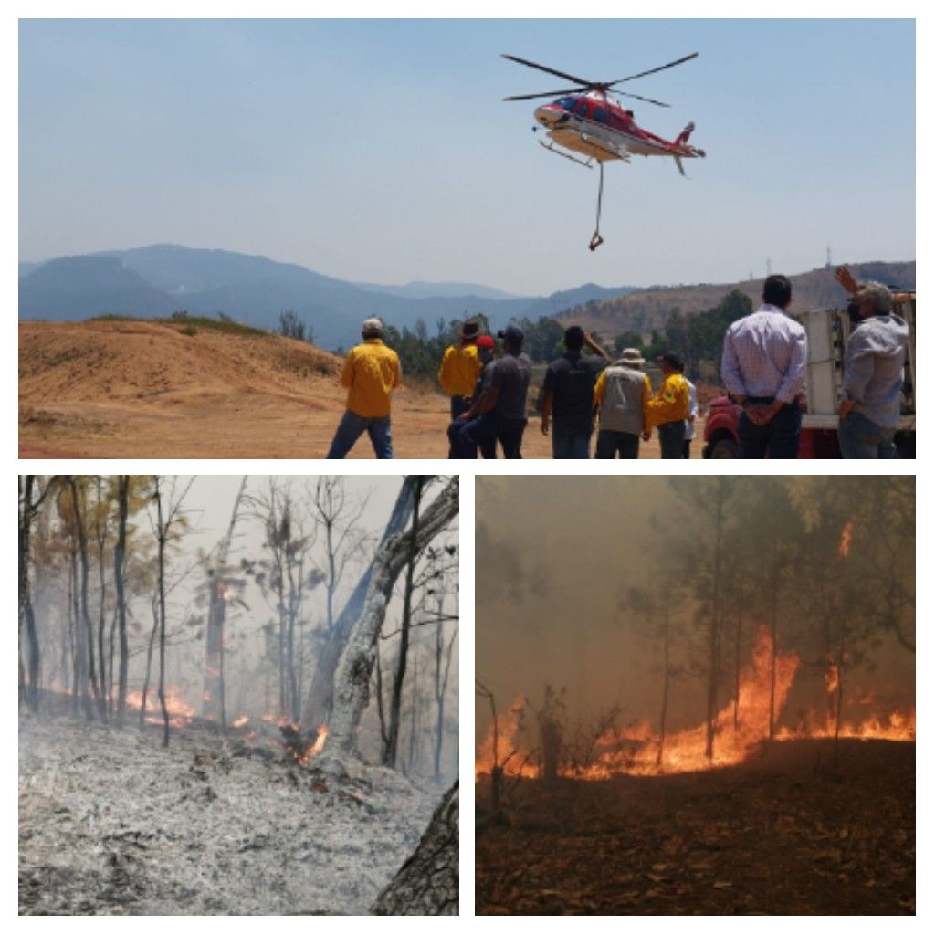 Continúa combate de incendio forestal en Valle de Bravo, reportan control del 70%