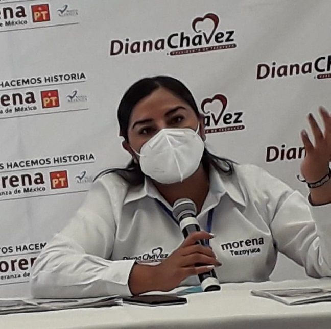 Con propuestas de gobierno  Diana Chávez en Tezoyuca