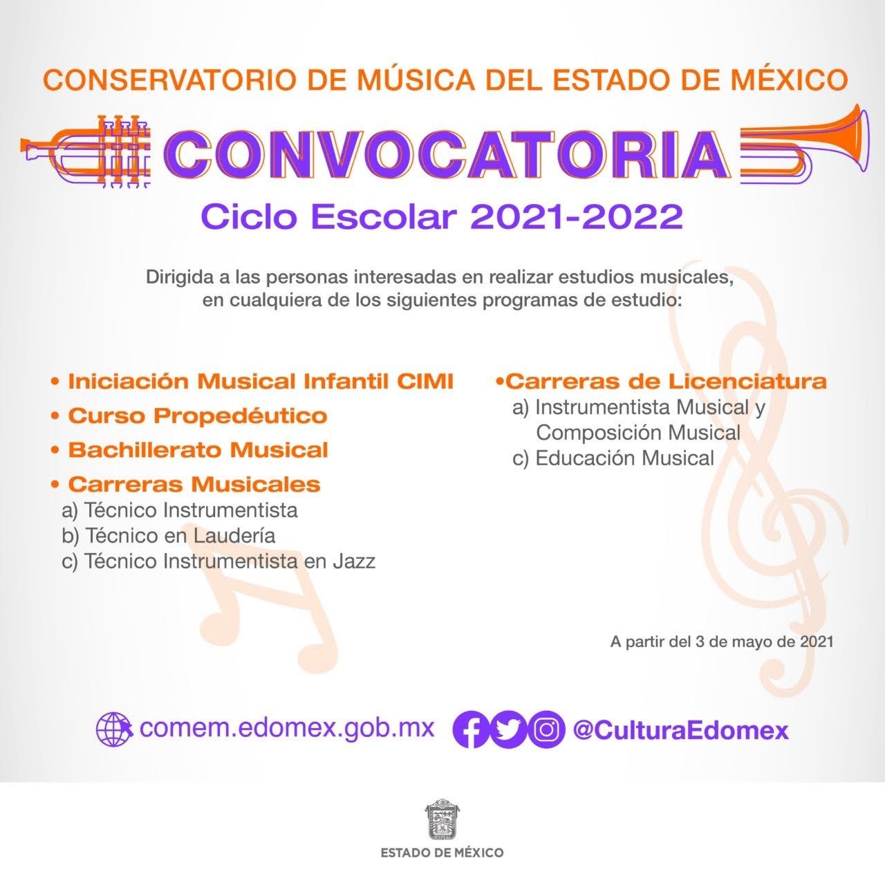Abren #convocatoria para cursar #programas de estudio en el #Conservatorio de Música del edomex 