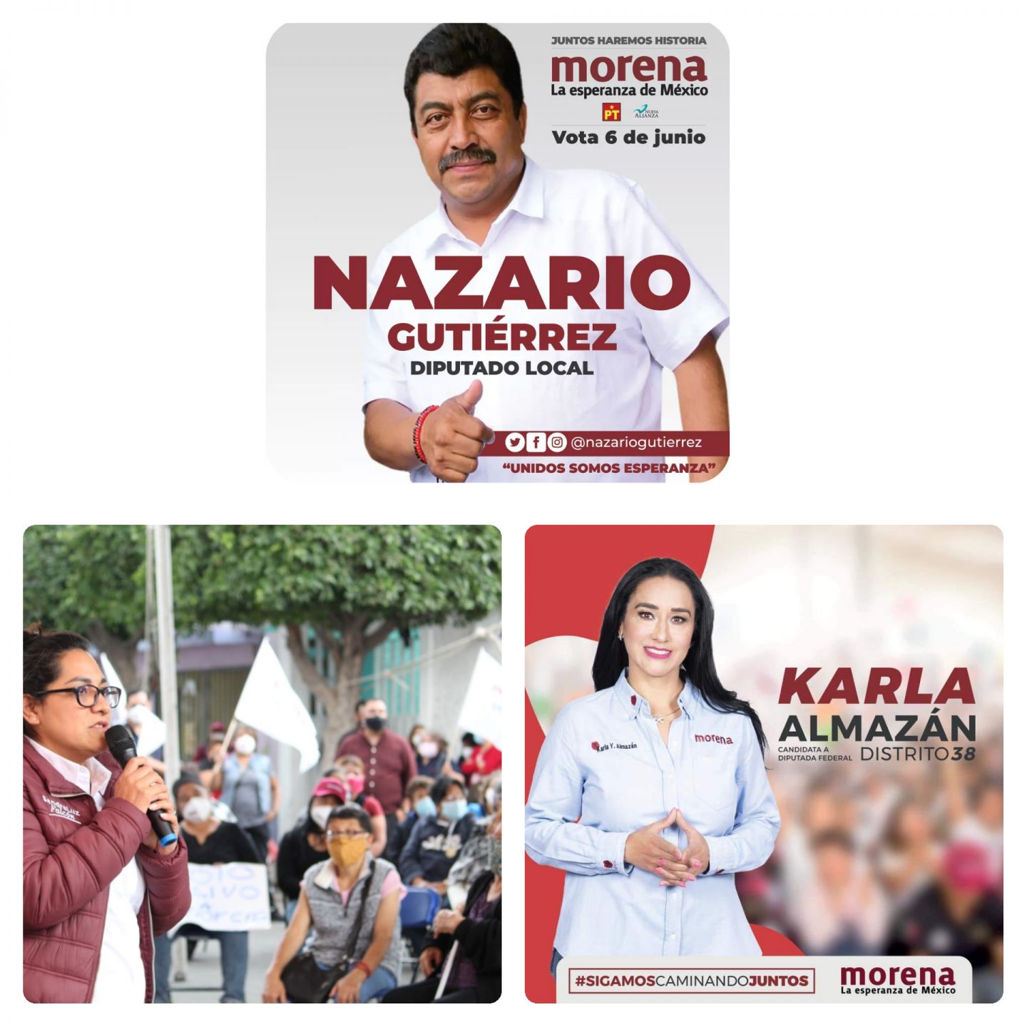 Nazario Gutiérrez candidato a diputado local del Distrito 23 pide el voto para los candidatos de Morena