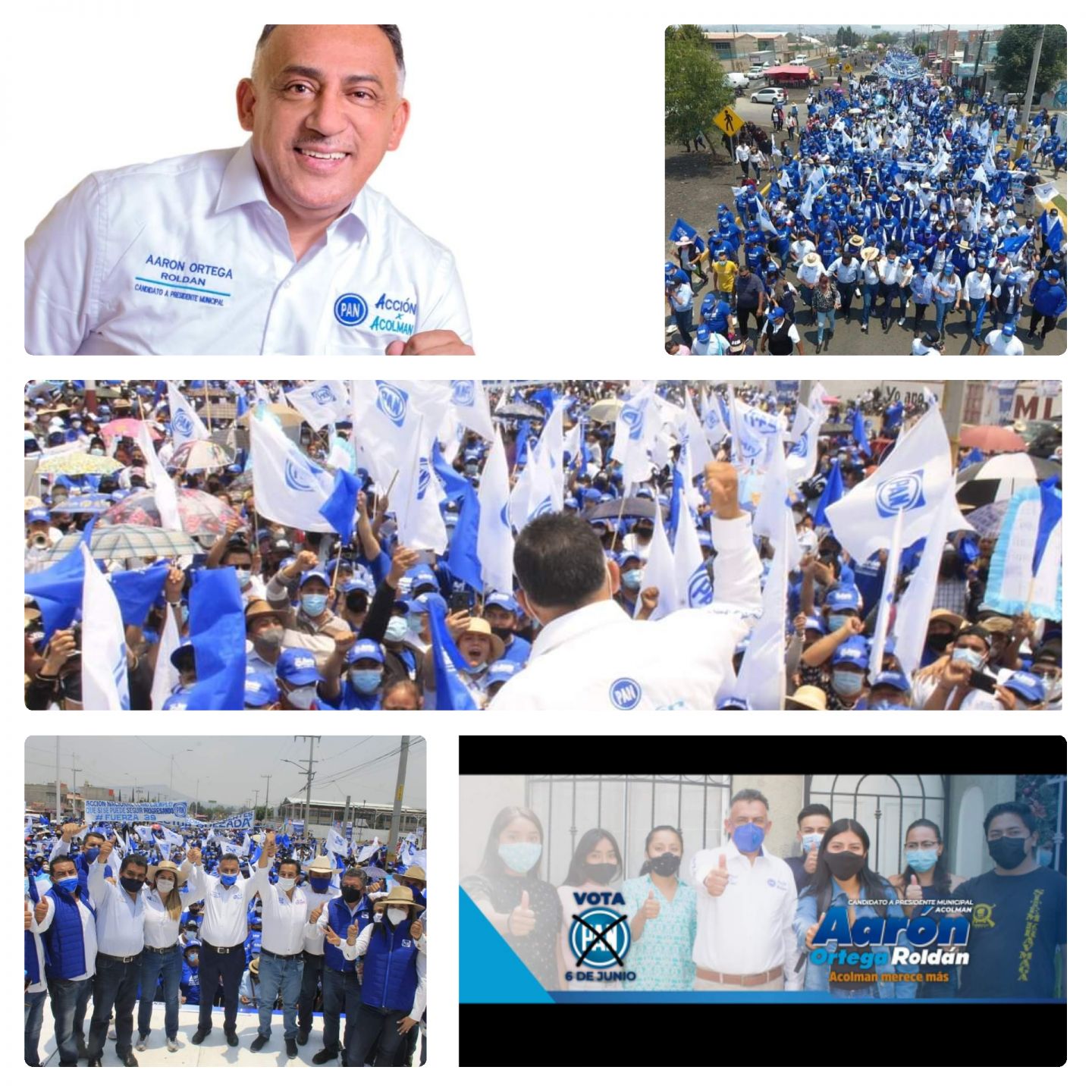 Se pintara de azul Acolman respaldando al candidato del PAN Aarón Ortega para su triunfo este 6 de Junio. 