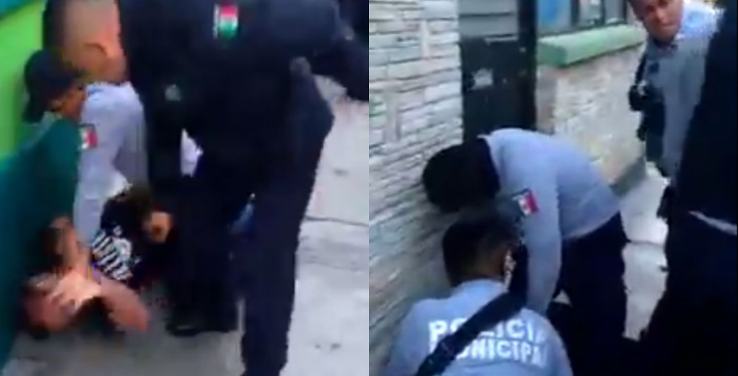 Policía de Pachuca es captada haciendo uso excesivo de la fuerza; los despiden