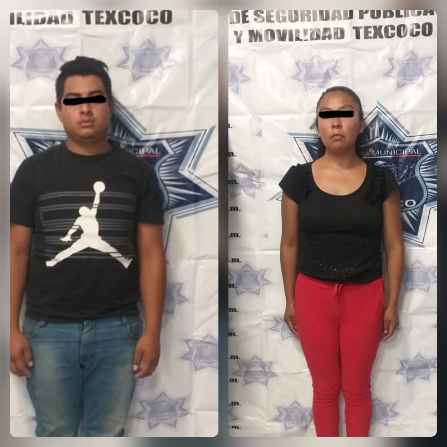 Policías municipales de Texcoco aseguraron a dos presuntos responsables del delito de extorsión