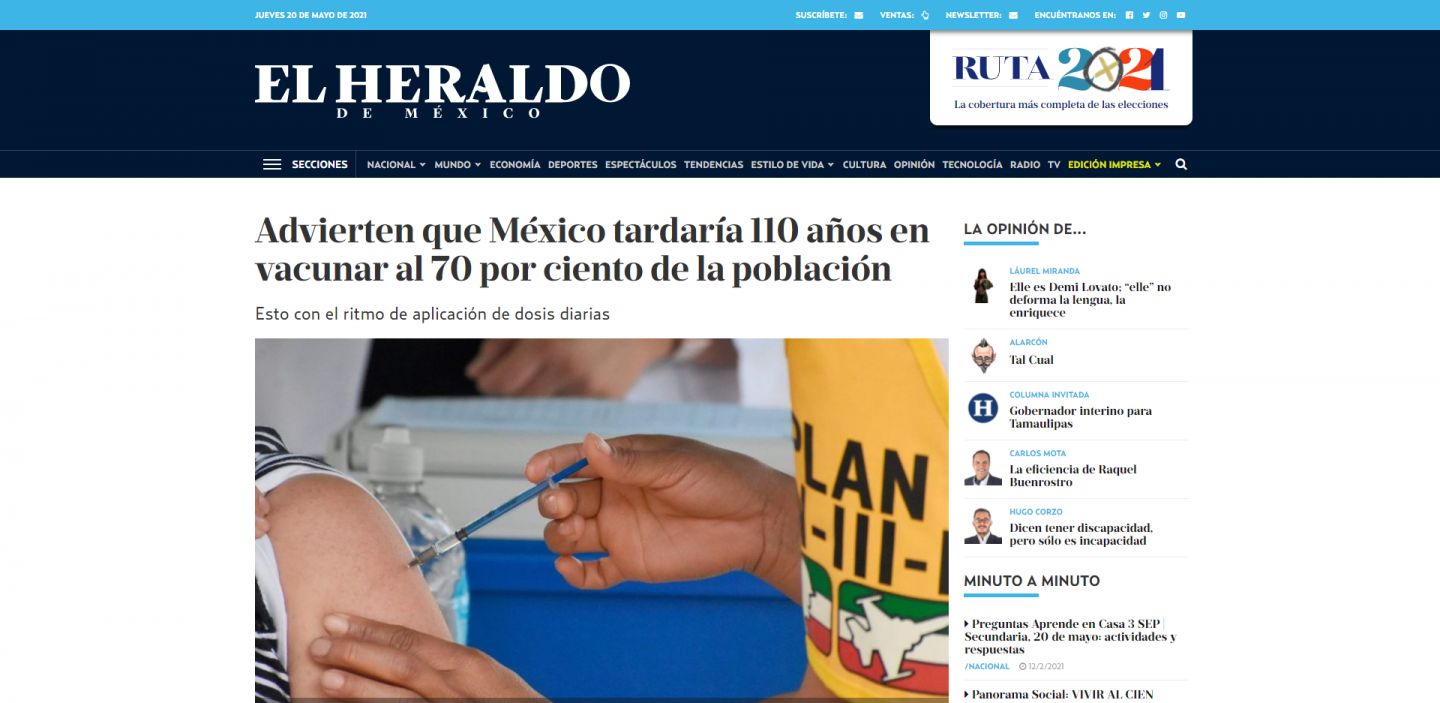 "Analistas" plantearon inoculación en más de un siglo; México es 11vo mundial en dosis suministradas