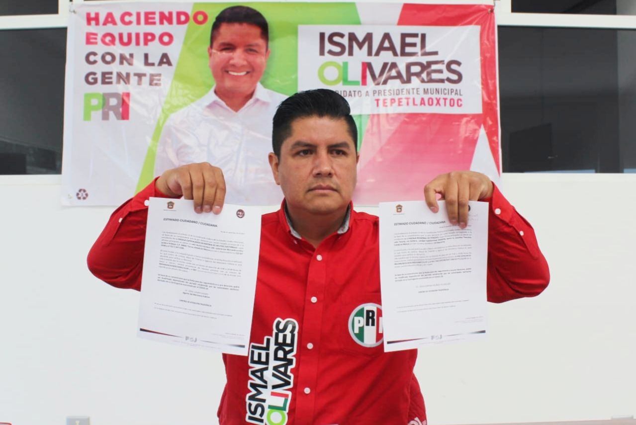 Candidato del PRI a la presidencia de Tepetlaoxtoc presenta 3 denuncias penales