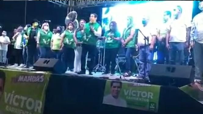 Víctor Barrientos Candidato del Partido Verde a la Presidencia de Matamoros, Cierra Campaña en el Estacionamiento Sur del Centro de Convenciones Mundo Nuevo