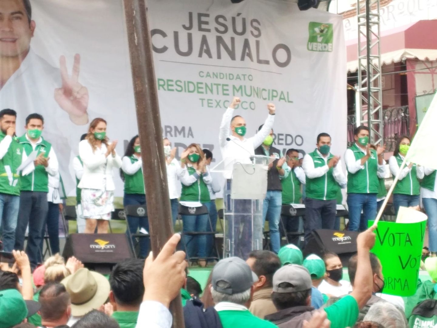 Cierra campaña en Texcoco Jesús Cuanalo, candidato a la alcaldía por el PVEM 