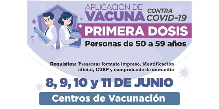 
Chimalhuacán, Secretaría de Bienestar y Edomex aplicarán primera dosis de vacuna contra COVID-19 a adultos de 50 a 59 años
