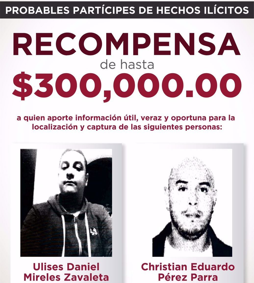 FGJEM ofrece recompensa de 300 mil pesos por dos presuntos asesinos de dos mujeres y un hombre en Edomex