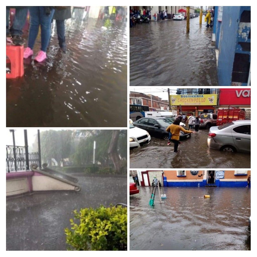 Aguacero inunda la ciudad de Texcoco, autoridades brillan por su ausencia