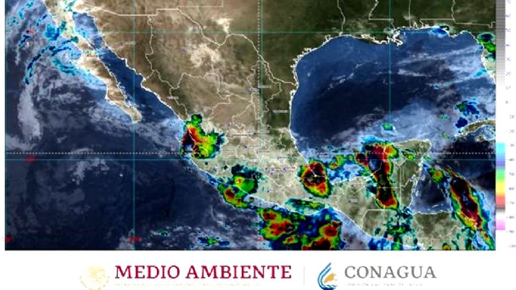 Persiste temporal de lluvias sobre el oriente, centro, sur y sureste de México