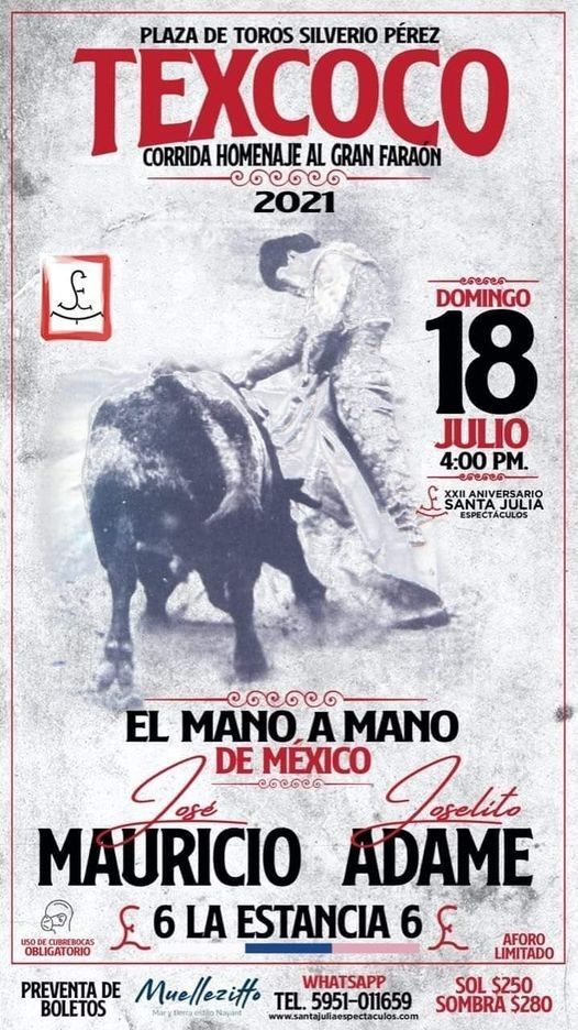 Se viste de gala el coso de toros Silverio Pérez en Texcoco