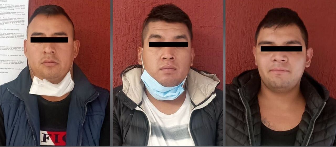 FGJEM detiene a tres sujetos presuntos integrantes de una banda dedicada al robo de autopartes en Teotihuacán 