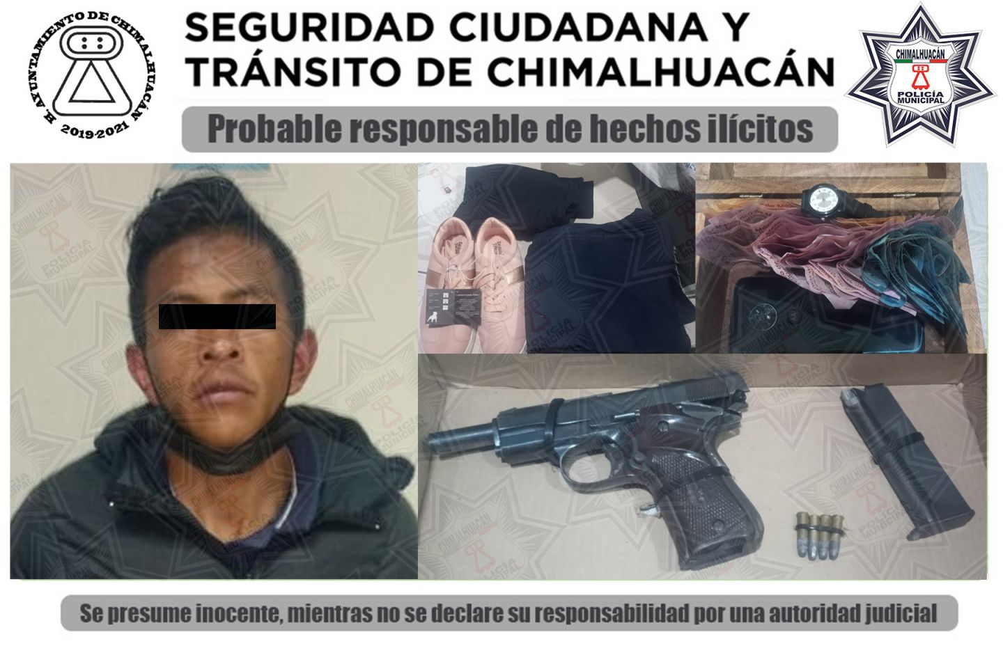 Robaba con violencia, policías de Chimalhuacán lo capturan con botín 