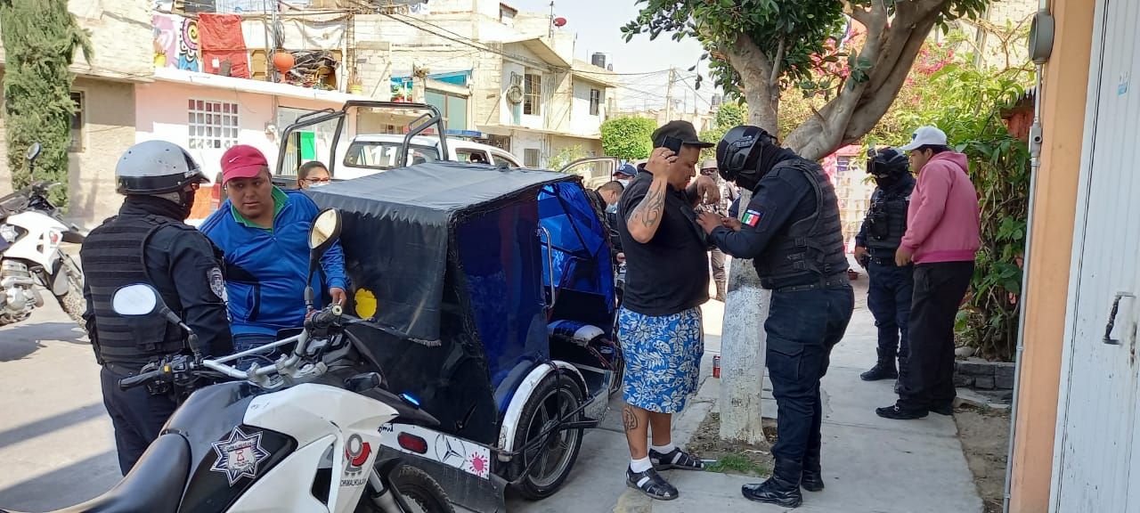 Chimalhuacán realiza dispositivos de seguridad a mototaxis para prevenir delitos en este tipo de transporte