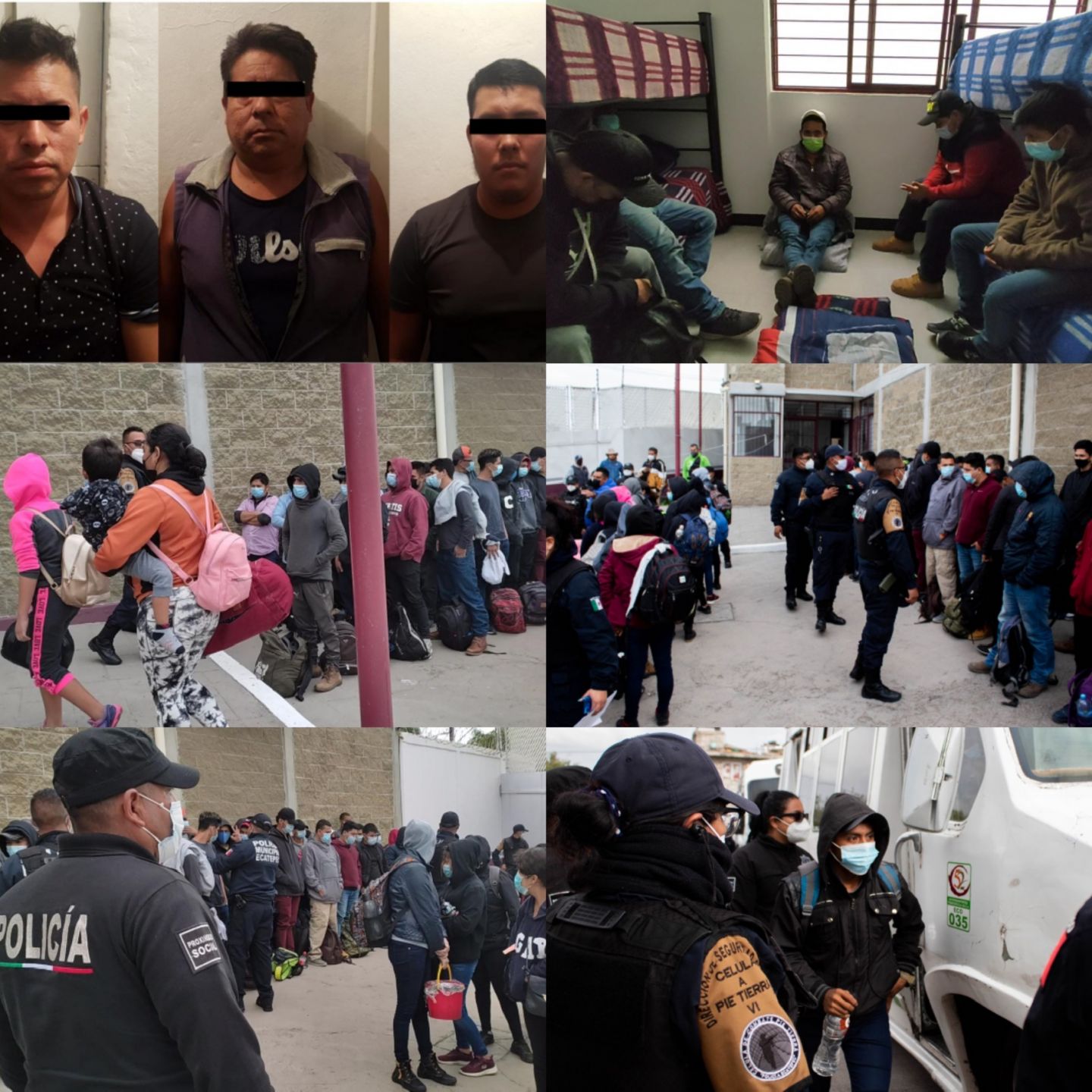 Policía de Ecatepec rescata a 74 migrantes centroamericanos; detienen a 3 traficantes de personas