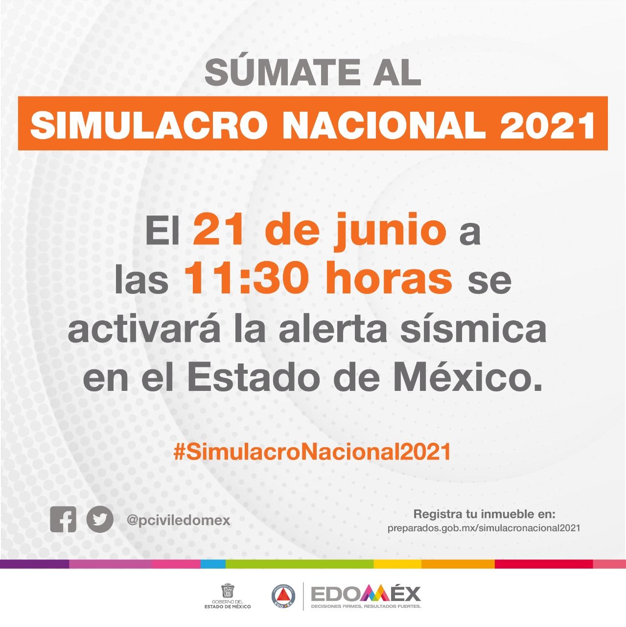 Anuncia EDOMÉX simulacro nacional 2021 el próximo 21 de junio