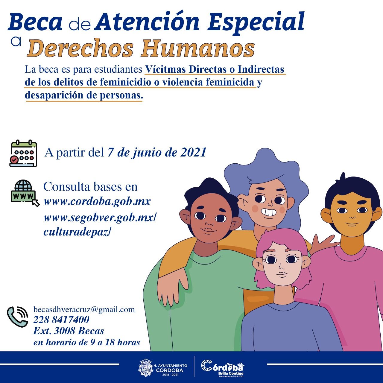 Ayuntamiento de Córdoba invita a estudiantes a concursar por una Beca de Atención Especial a Derechos Humanos 2021 