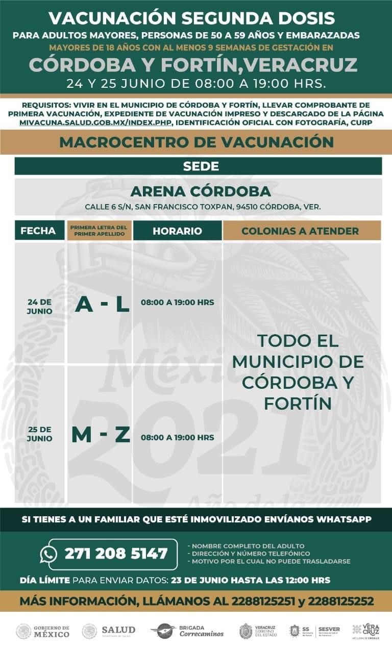 Ayuntamiento de Fortín dispondrá transporte para mayores de 50 años en segunda dosis de vacunación en macrosede