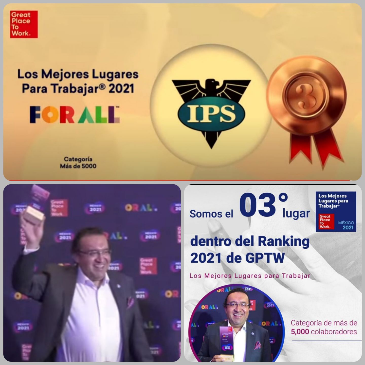 Grupo IPS, obtiene 3er lugar como Mejor Empresa para Trabajar en México