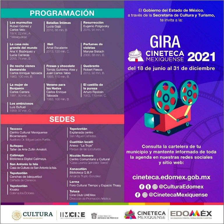Llega la segunda edición de la gira de la Cineteca Mexiquense al CCMB