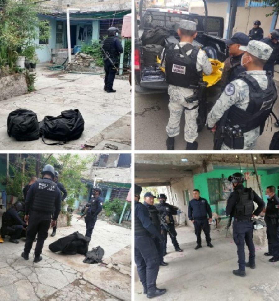Resguardan inmueble con granada, armamento, bomberos y policías municipales en Ecatepec 