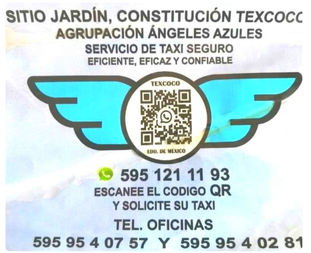 Sitios Jardín Texcoco servicio las 24 hrs confiable y seguro QR 
