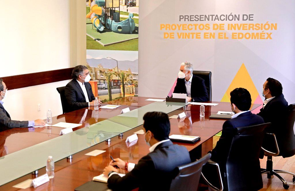Alfredo del Mazo sostiene reunión con empresarios de VINTE para detonar el Sector Inmobiliario en el Estado de México