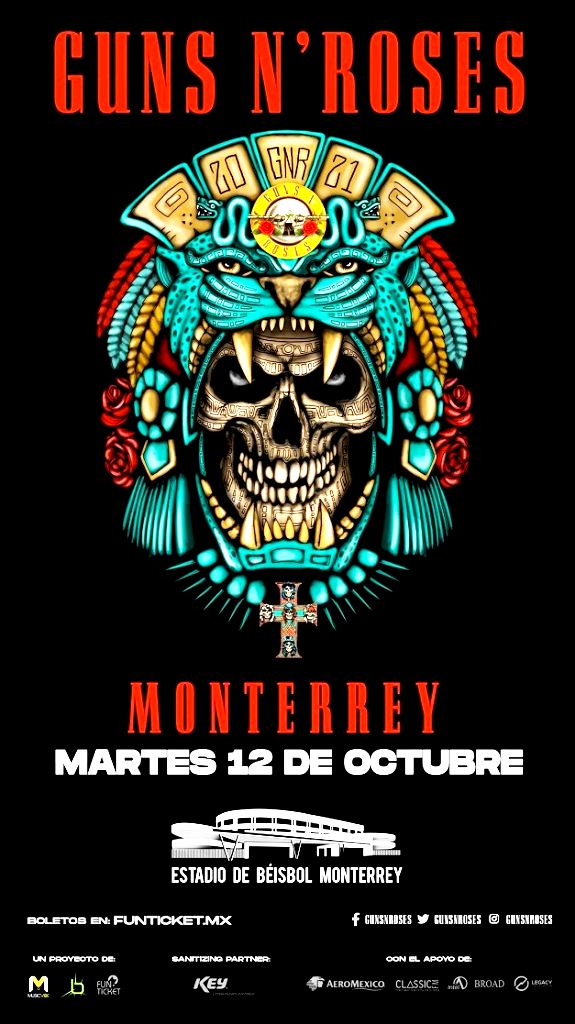 Guns N´ Roses hará vibrar el estadio de béisbol Monterrey 