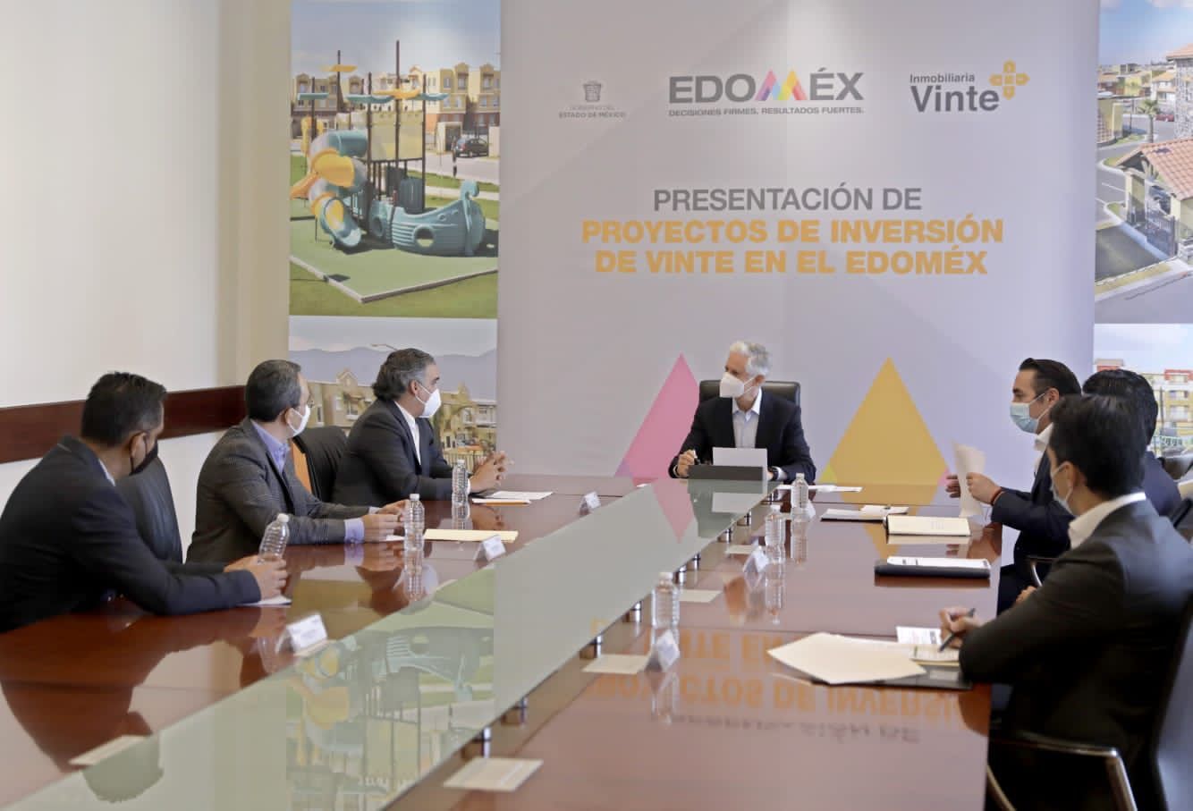 Sostiene Alfredo del Mazo reunión con empresarios de VINTE para detonar el sector inmobiliario en EDOMÉX
