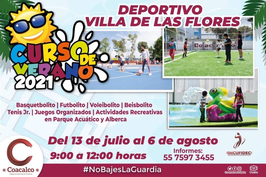 Ofrece gobierno de Coacalco curso de verano en el deportivo de Villa de las Flores
