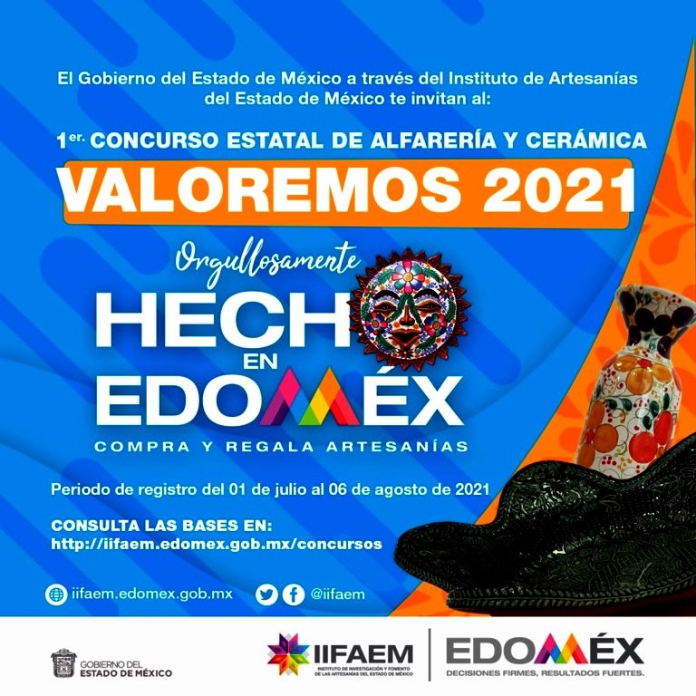 El IIFAEM convoca al primer concurso estatal de alfarería y cerámica  ’Valores 2021’