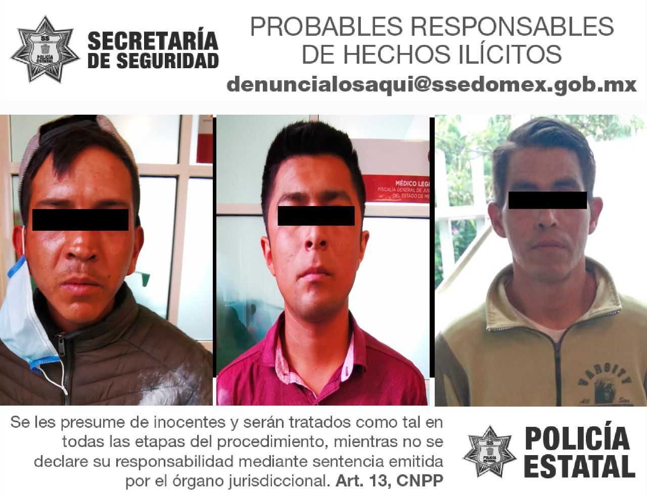 
En Ecatepec la policía de la SS atora a tres por presuntos delitos en la venta de droga
