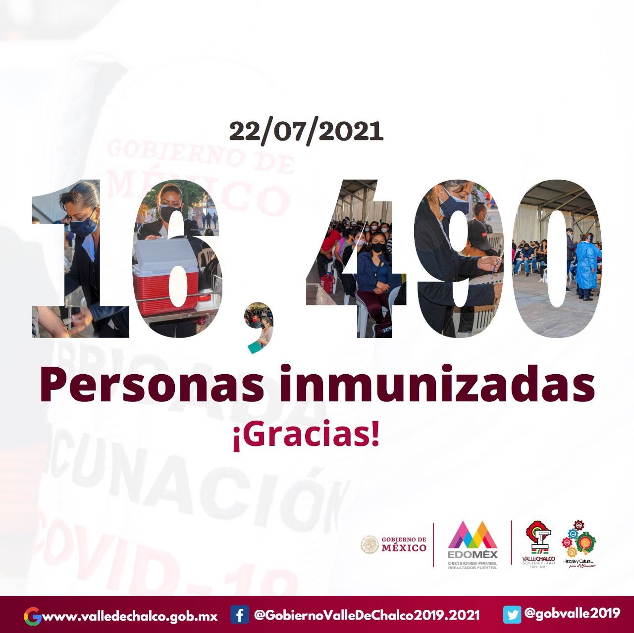 Más de 16 mil dosis de la vacuna contra el covid-19 en su primer día para treintañeros de Valle de Chalco
