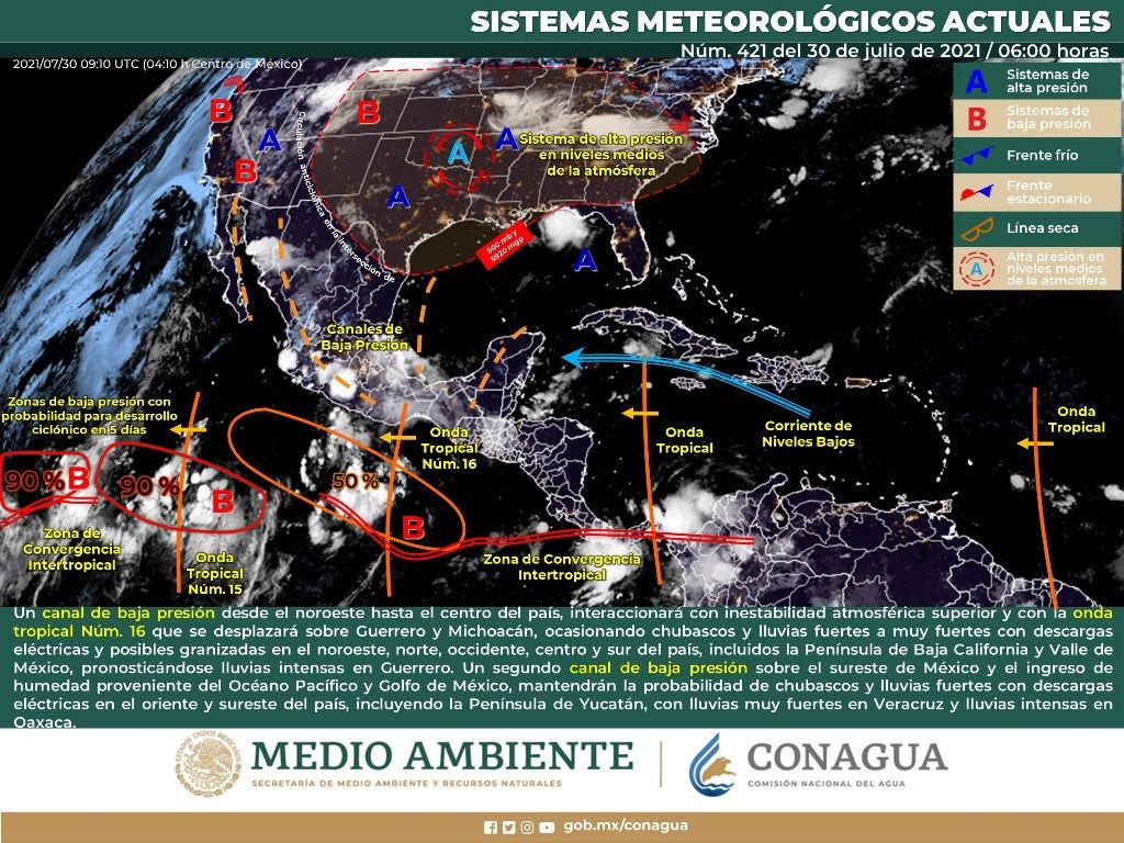 Pronostican lluvias puntuales intensas en Oaxaca