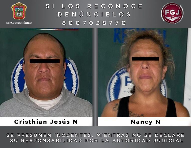 En Tultepec Nancy N  y Cristhian Jesús N son atorados por la PDI acusados de presunto robo a un OXXO