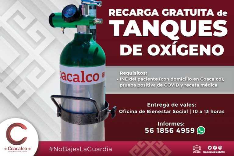 Refuerza Gobierno de Coacalco Plan de dotación de oxígeno
