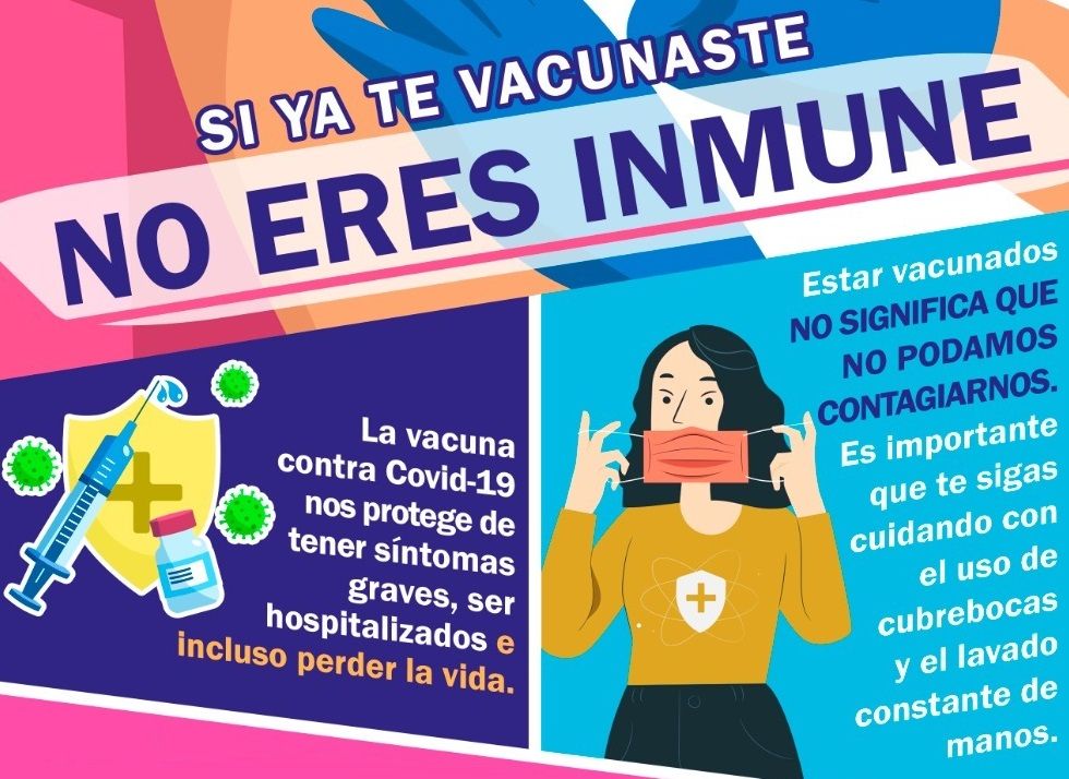 Si ya te vacunaste aún puedes contagiarte… Cuídate!