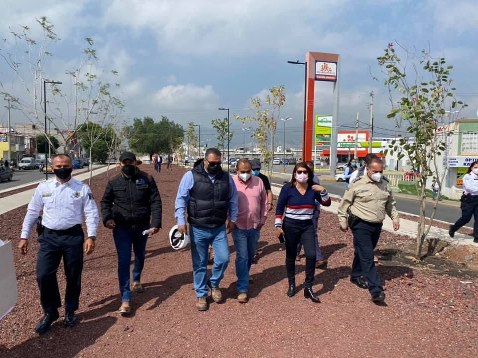 Alcaldesa de Tecamac supervisó trabajos del parque lineal de Ozumbilla