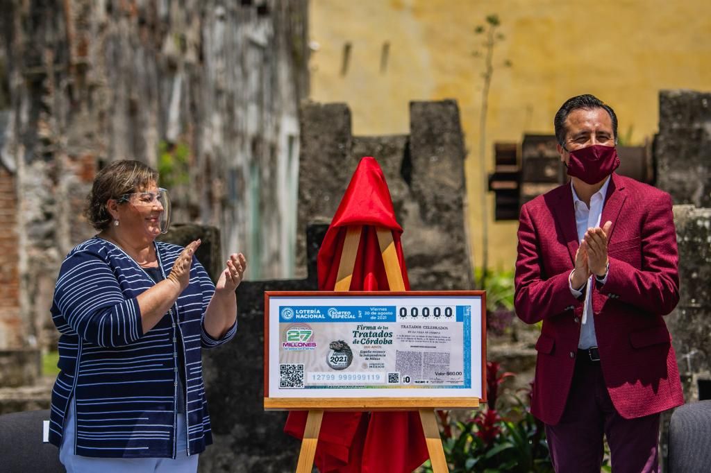 Presenta Lotería Nacional billete conmemorativo del bicentenario de la firma de los Tratados de Córdoba