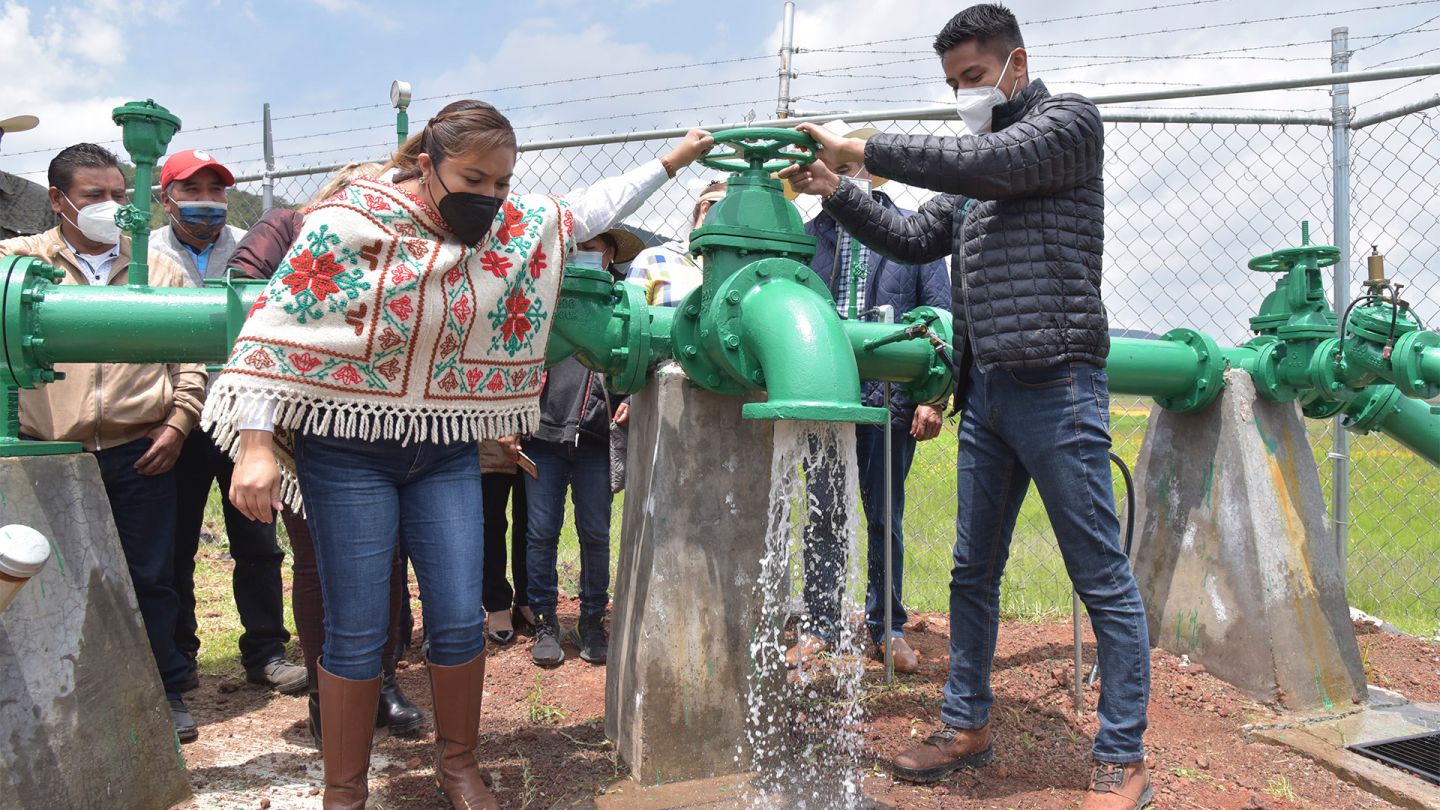 Beneficia CAEM  a más de 2 mil 200 habitantes de Timilpan con obra de agua potable 