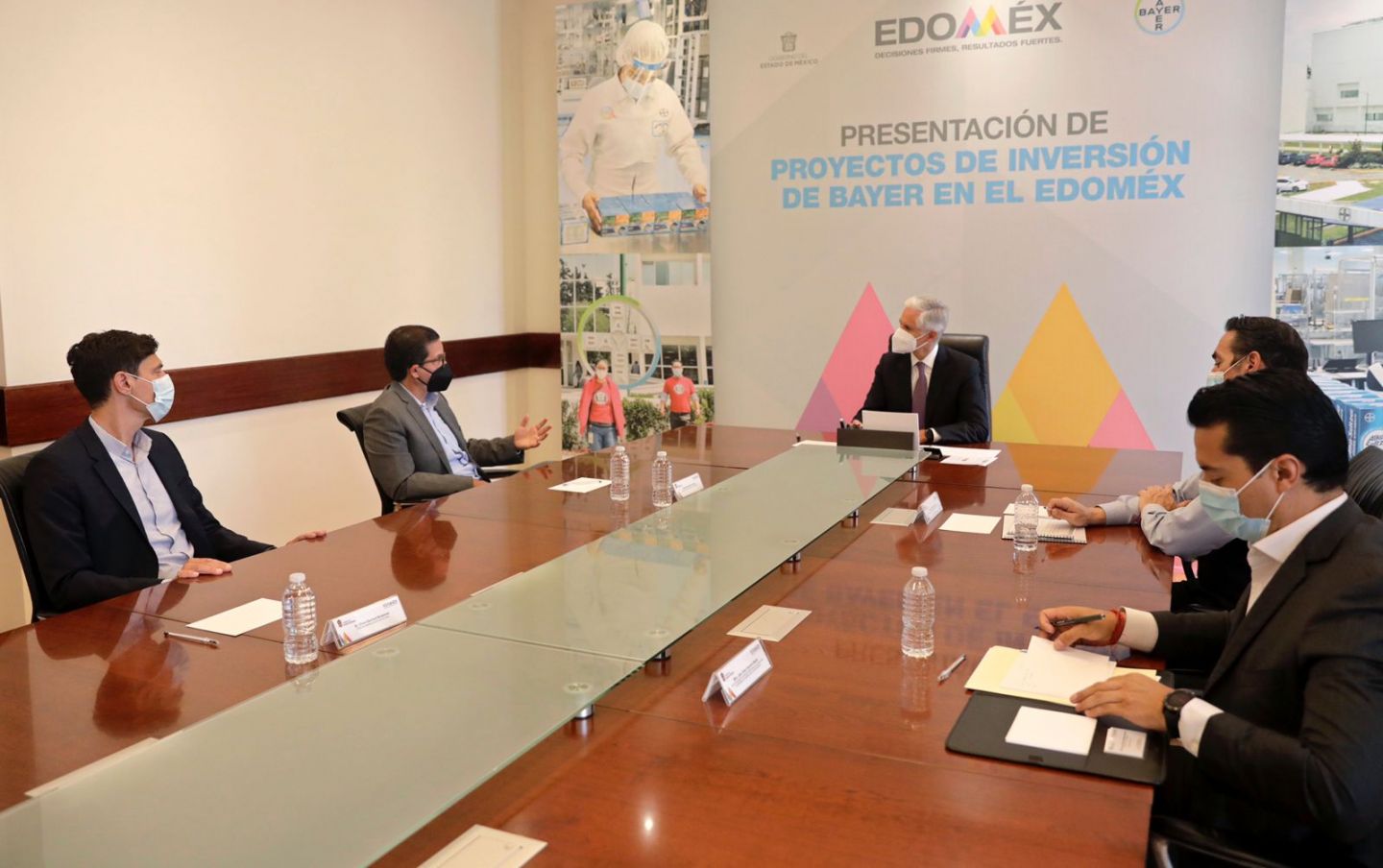 Sostiene Alfredo del Mazo reunión con directivos de Bayer Mexico; anuncian inversión por mil millones de pesos en planta Lerma 