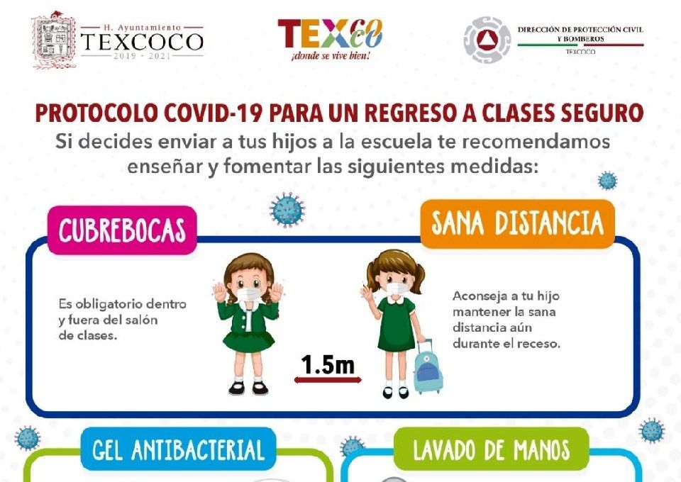 Brigadas apoyando a escuelas que decidan regresar en forma segura en Texcoco