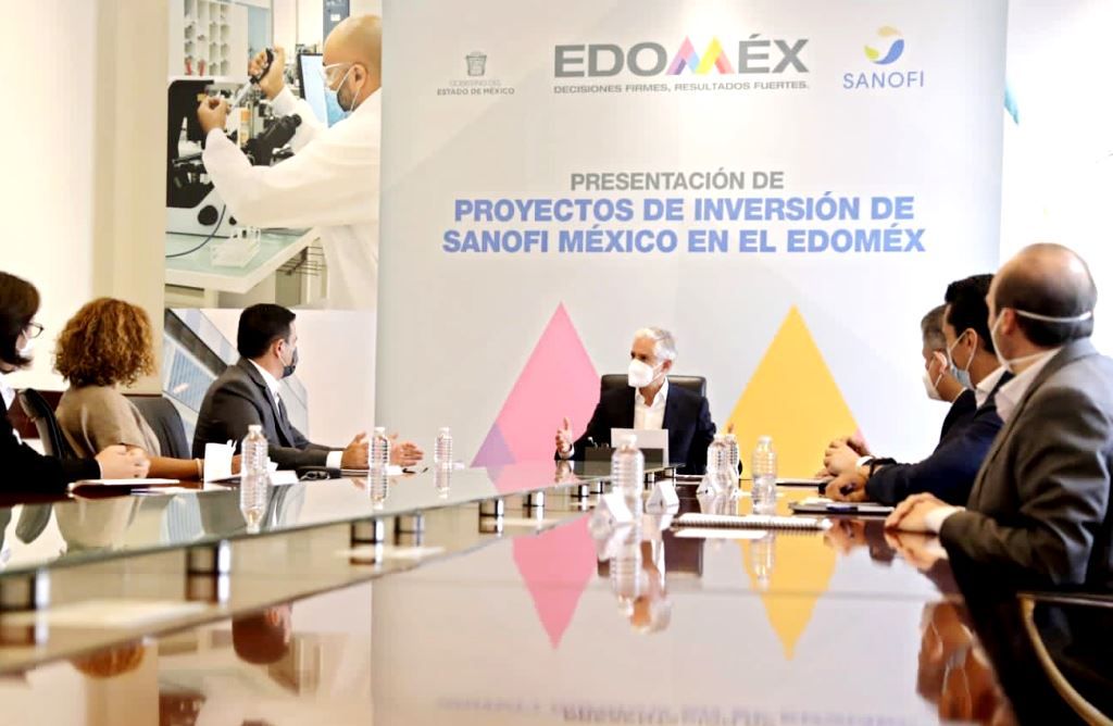 Alfredo del Mazo informa la llegada de una inversión de 129 millones de euros de la Empresa SANOFI México