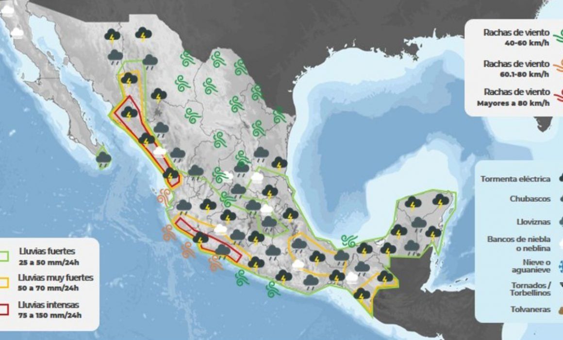 Pronostican lunes lluvioso y con descargas eléctricas en Guerrero 