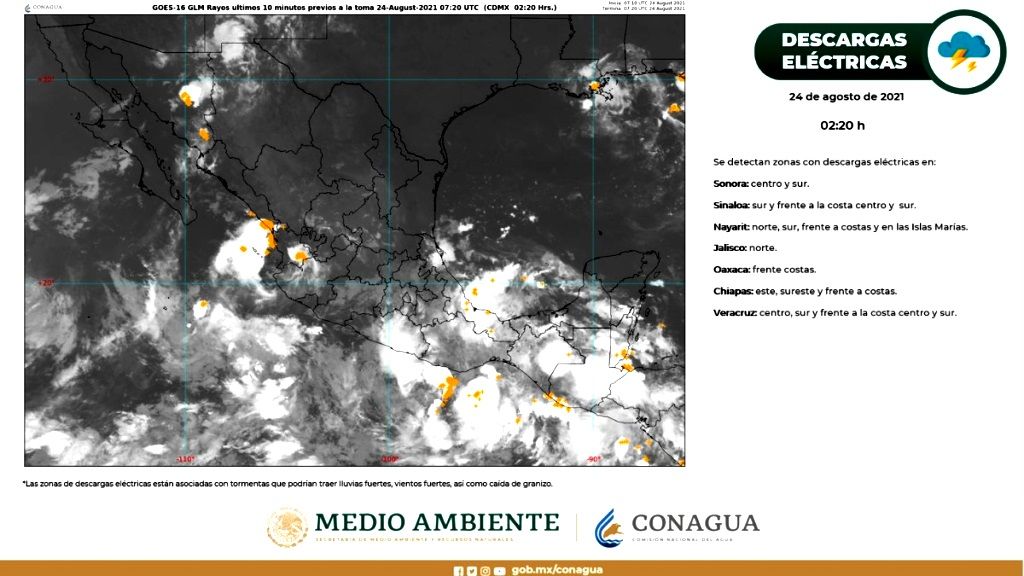 Lluvias puntuales intensas En Guerrero, Oaxaca y Chiapas