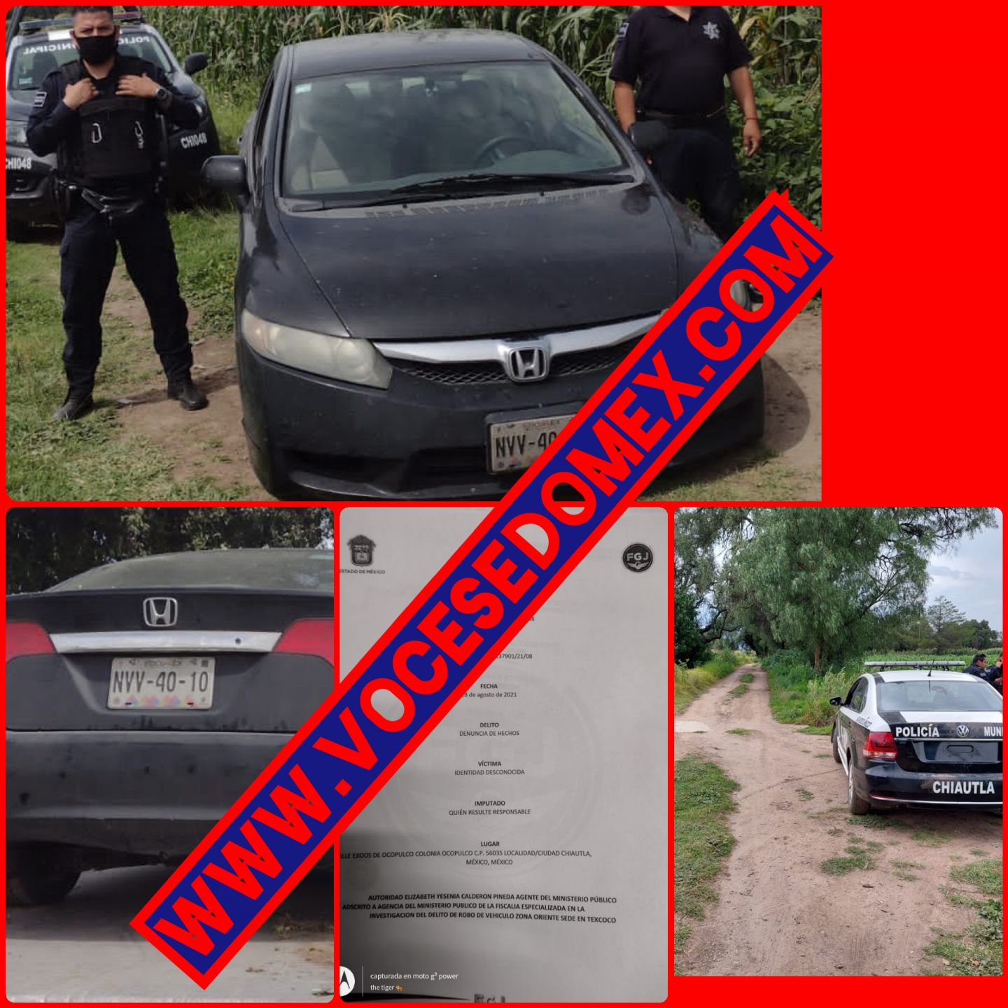 Recuperan vehículo robado policías de Chiautla en terrenos de Ocopulco 