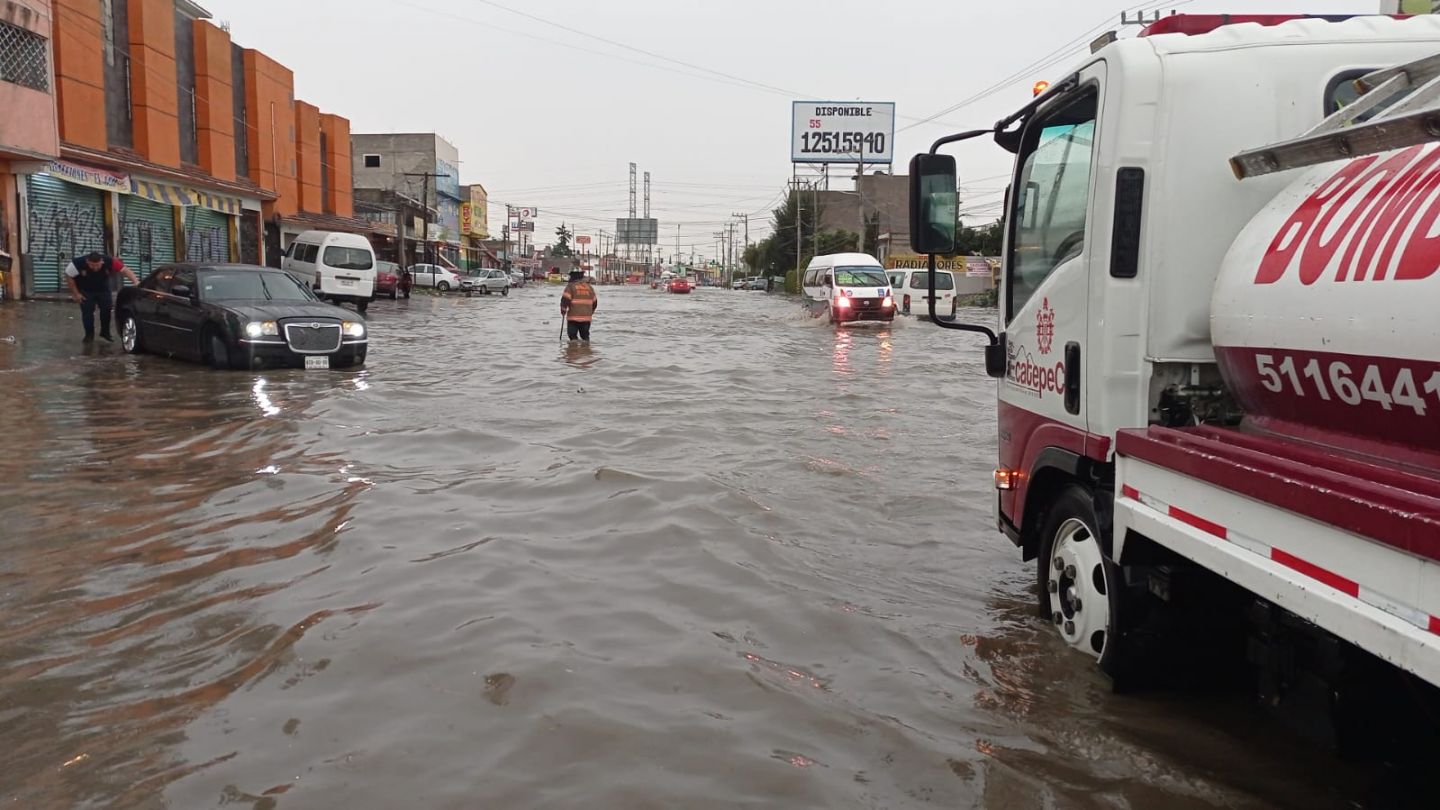Se registran inundaciones en Ecatepec; se activa Plan Mixtli
