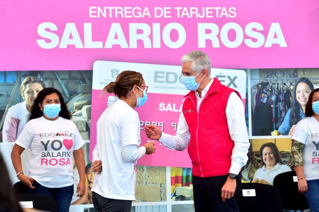 Alfredo del Mazo indica que el Salario Rosa llega a más de 428 mil amas de casa para apoyar la economía familiar